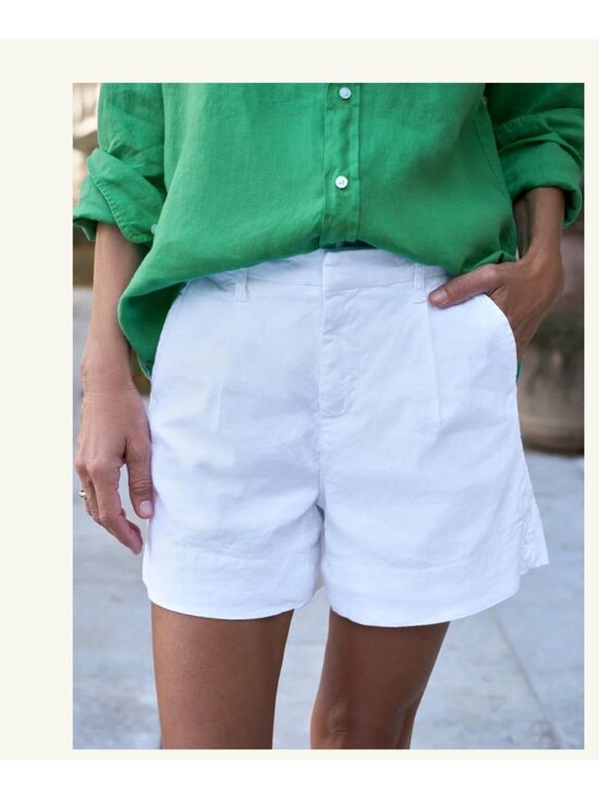 Frank & Eileen Pants - Frank & Eileen Waterford Shorts Womens 8 White Linen Blend Chino Lined Summer